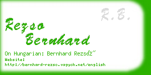rezso bernhard business card